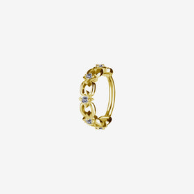 Piranha Hinged Chain Hoop Crystals Zirconline Chrome Cobalt