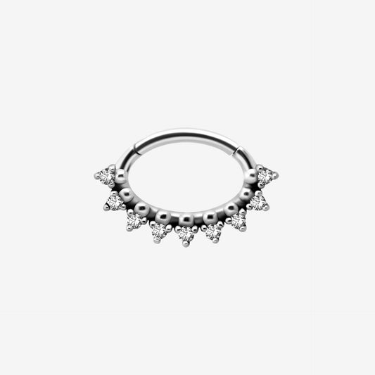 Piranha Septum Hinged Shiny Crystals Surgical Steel 316L Basicline - 2062-001-150