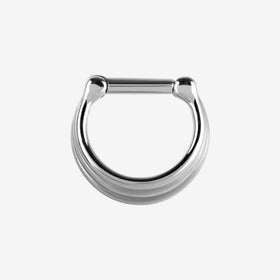 Piranha Septum 3 Rings Concave Clicker Surgical Steel 316L Basicline