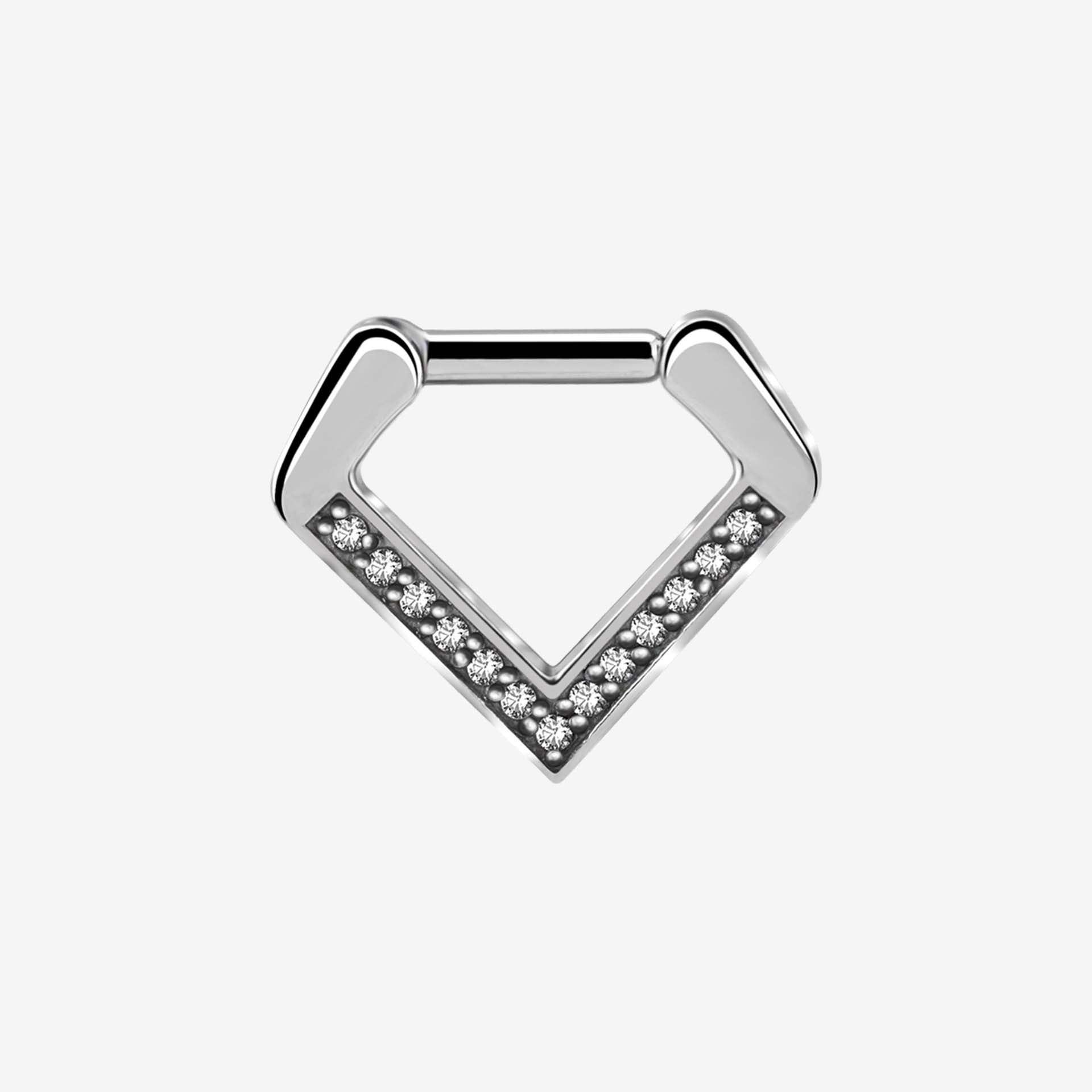 Piranha Septum Triangle Jewelled Steel Basicline - 2062-001-159