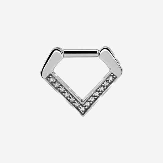 Piranha Septum Triangle Jewelled Steel Basicline - 2062-001-159