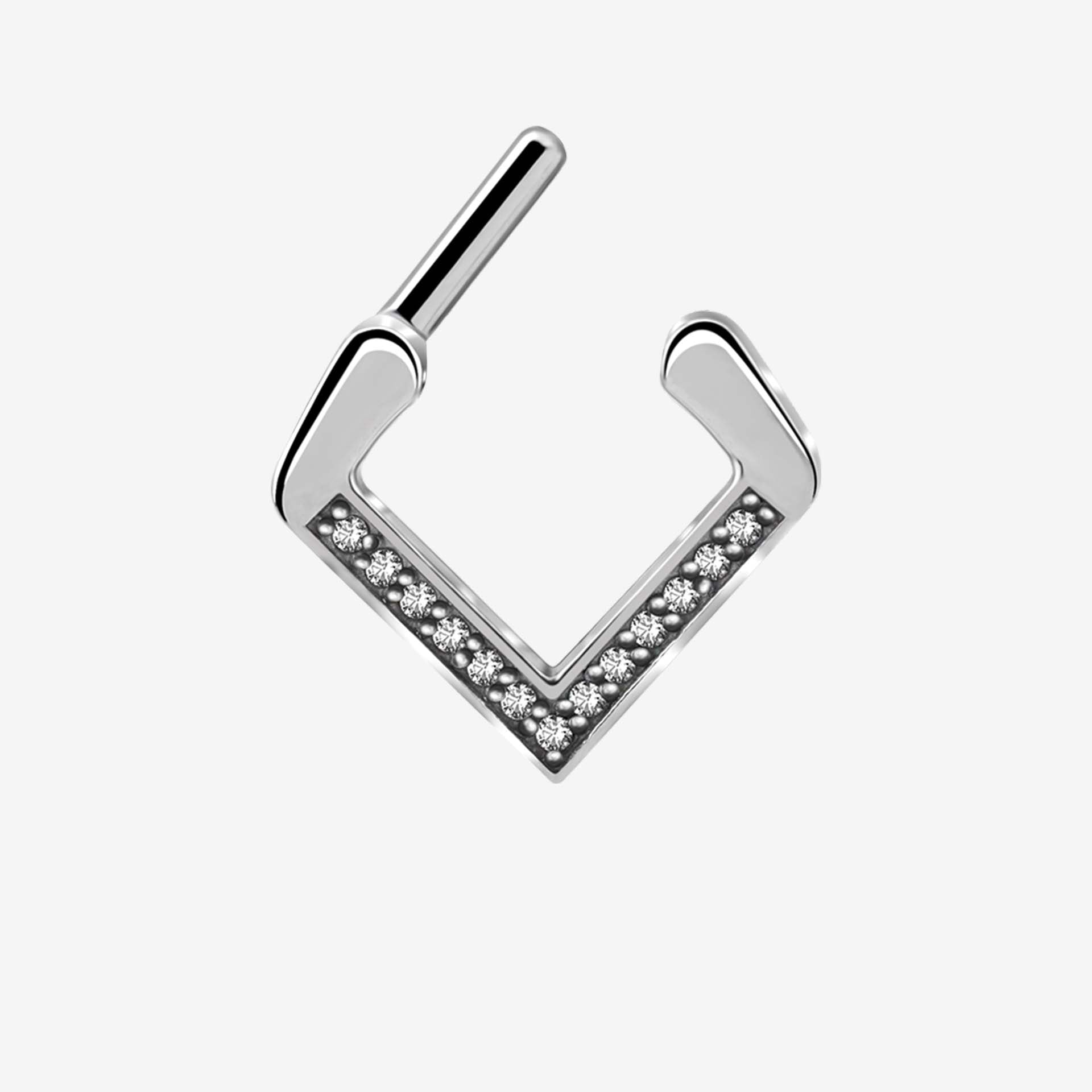 Piranha Septum Triangle Jewelled Steel Basicline - 2062-001-159