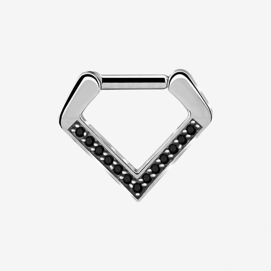Piranha Septum Triangle Jewelled Steel Basicline - 2062-001-160