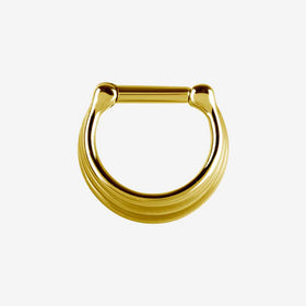 Piranha Septum 3 Rings Concave Clicker Surgical Steel 316L Zirconline