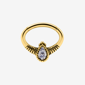 Piranha Septum Hinged Drop Crystal Steel Zirconline