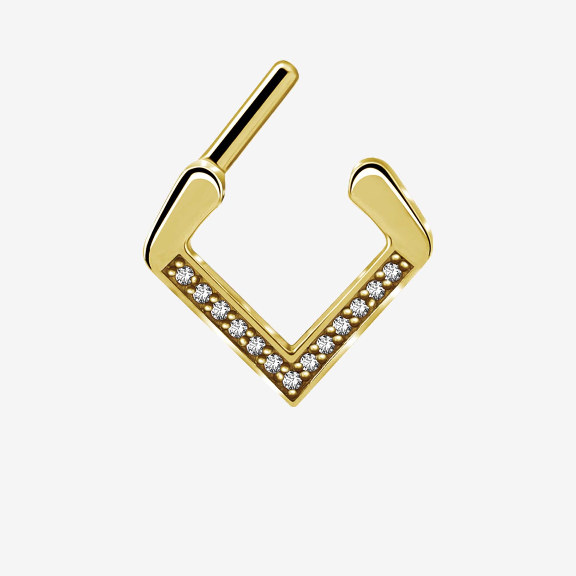 Piranha Septum Triangle Jewelled Steel Zirconline - 2062-001-175