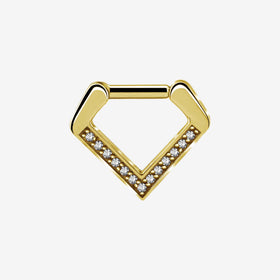 Piranha Septum Triangle Jewelled Steel Zirconline