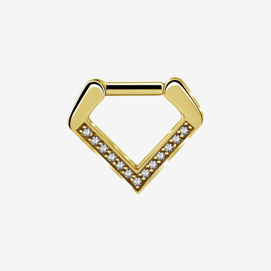 Piranha Septum Triangle Jewelled Steel Zirconline - 2062-PST-JWS-ZIRC