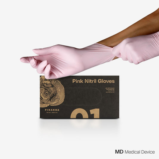 Piranha Soft Disposable Nitrile Gloves Pink - 4051-PT-LN