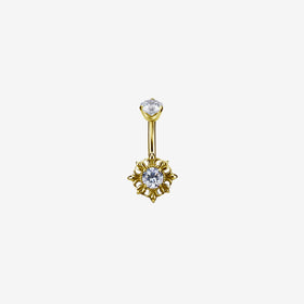 Piranha Banana Flower Double Jewelled Steel Zirconline