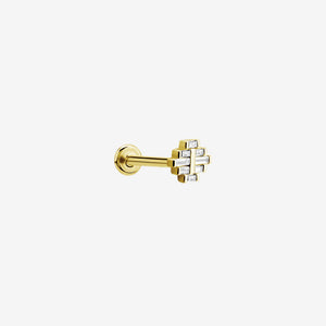 Piranha Labret Multi Jewelled Steel Zirconline