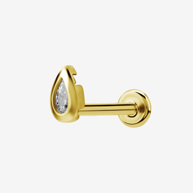 Piranha Labret Drop Crystal Acier Zirconline