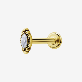 Piranha Labret Ovale Crystal Acier Zirconline