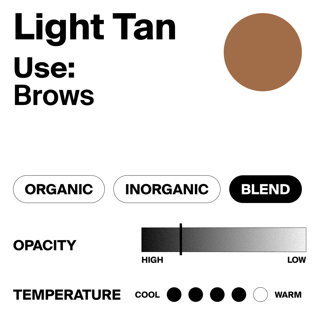 Light tan color swatch with text and color property options on a white background