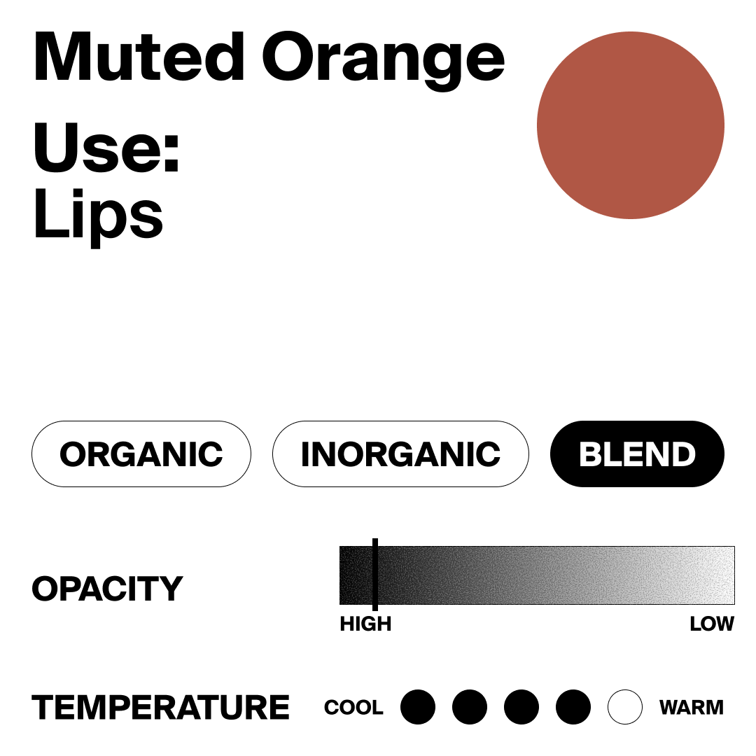 Muted orange color swatch with text and controls on a white background