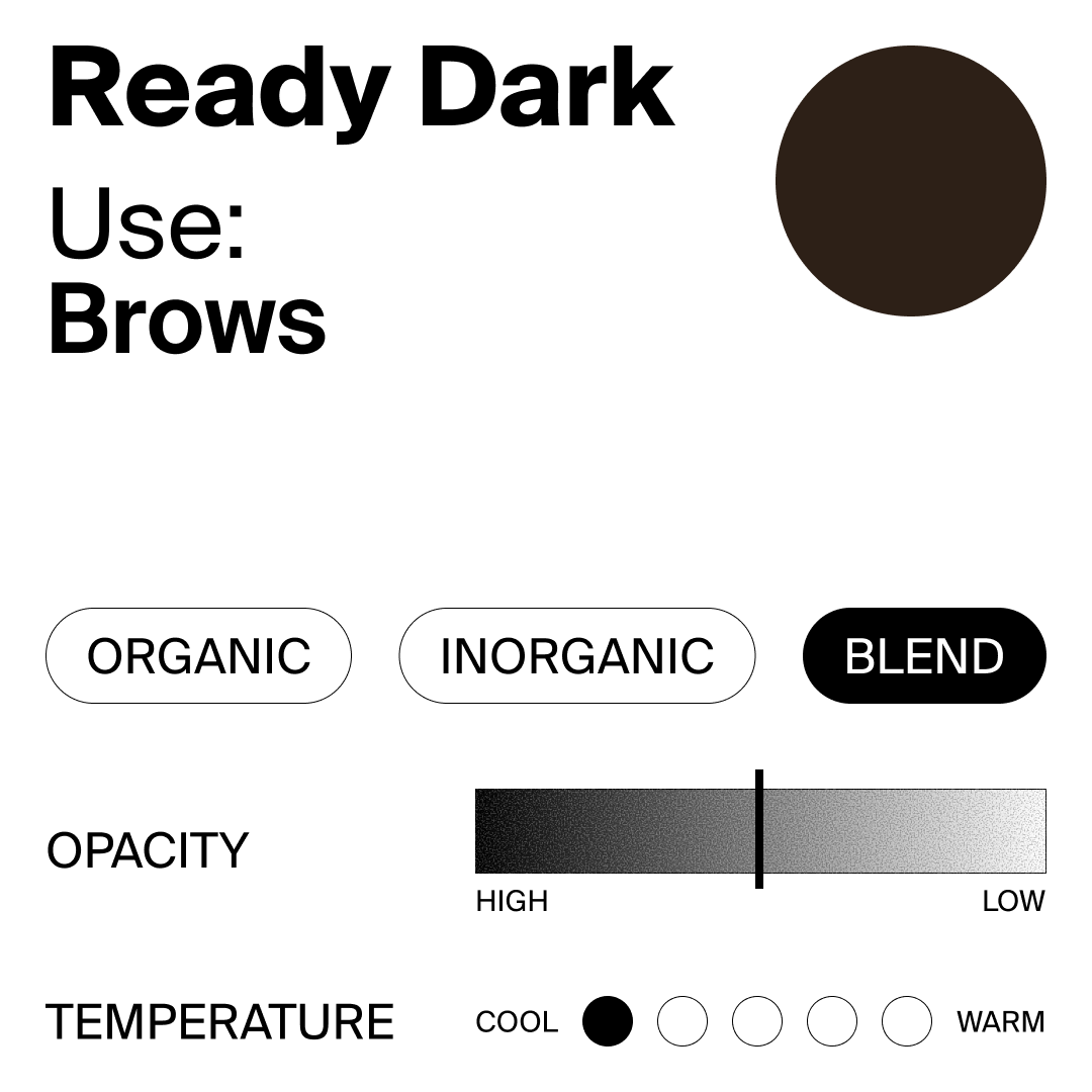 Color swatch for 'Dark Java' with description and color properties on a white background