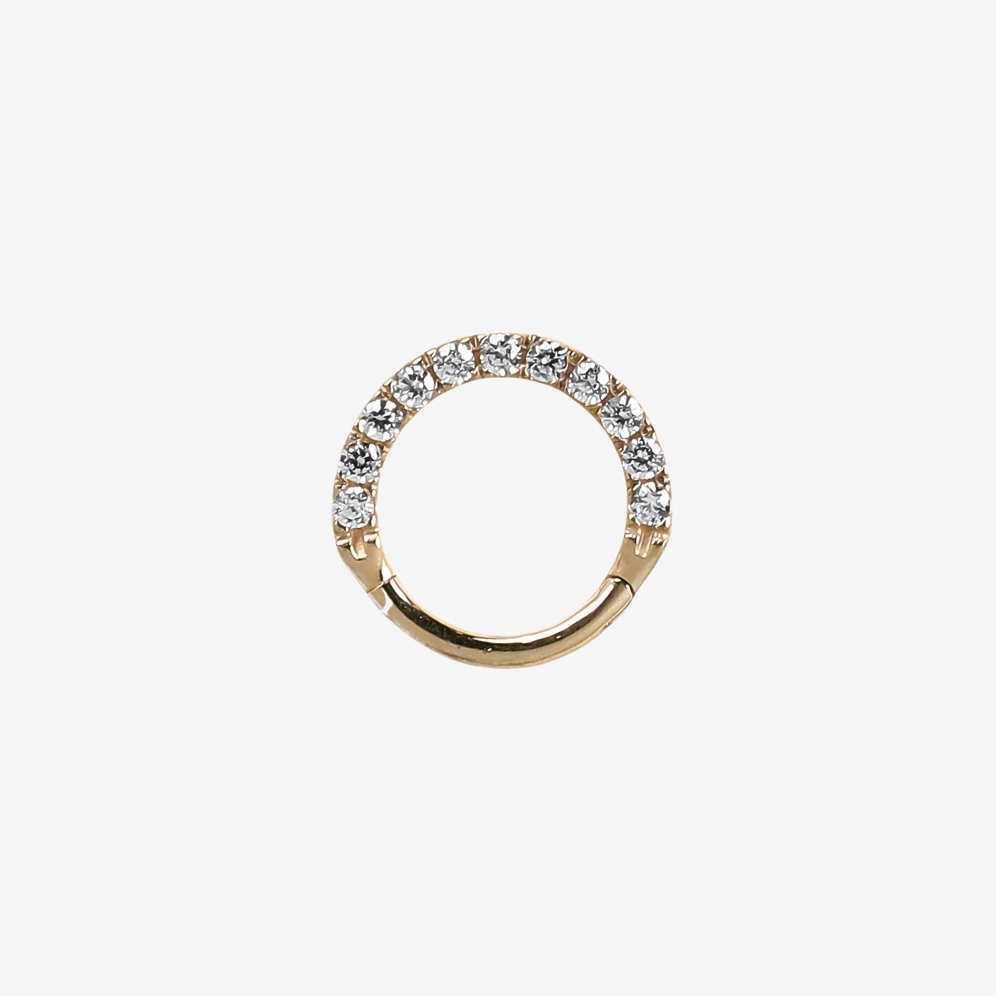 Piranha Argola Hinged Clicker Front Crystals Zirconline Cobalt Chromium