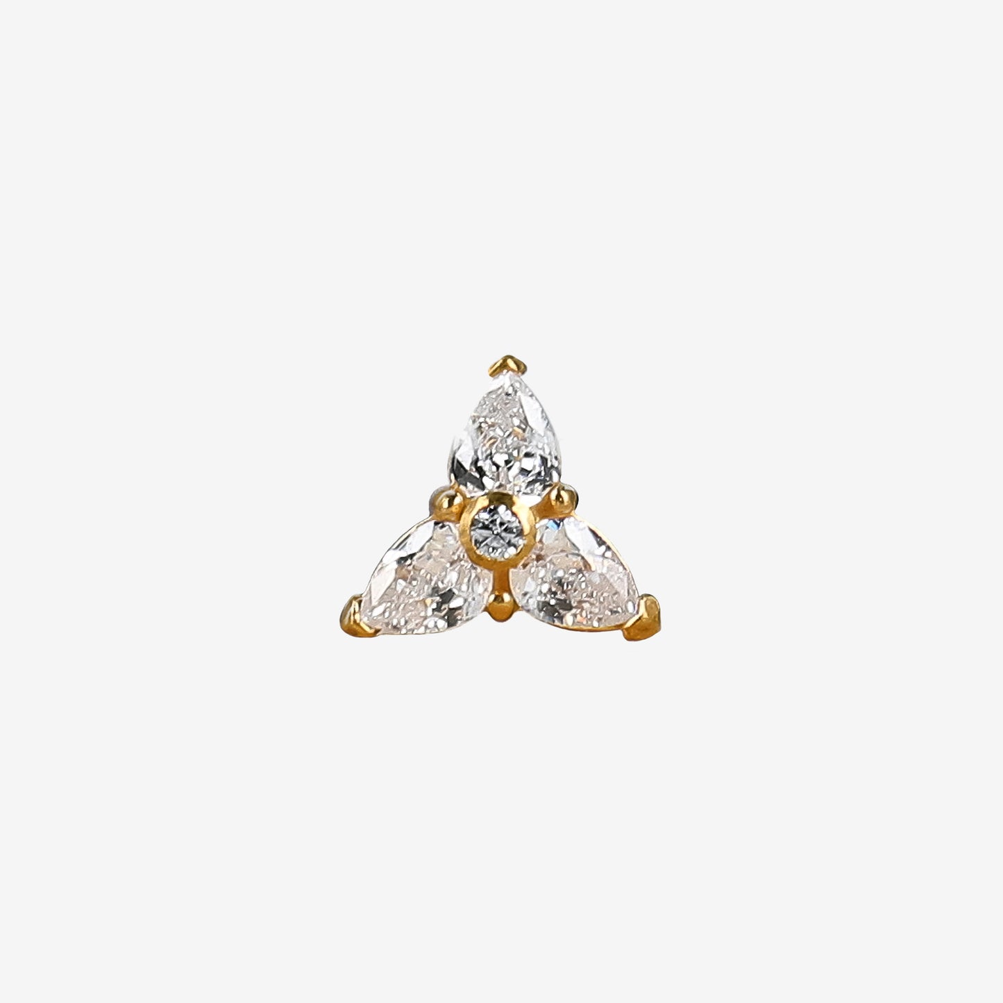 Piranha Labret Triangle Crystals Steel Zirconline