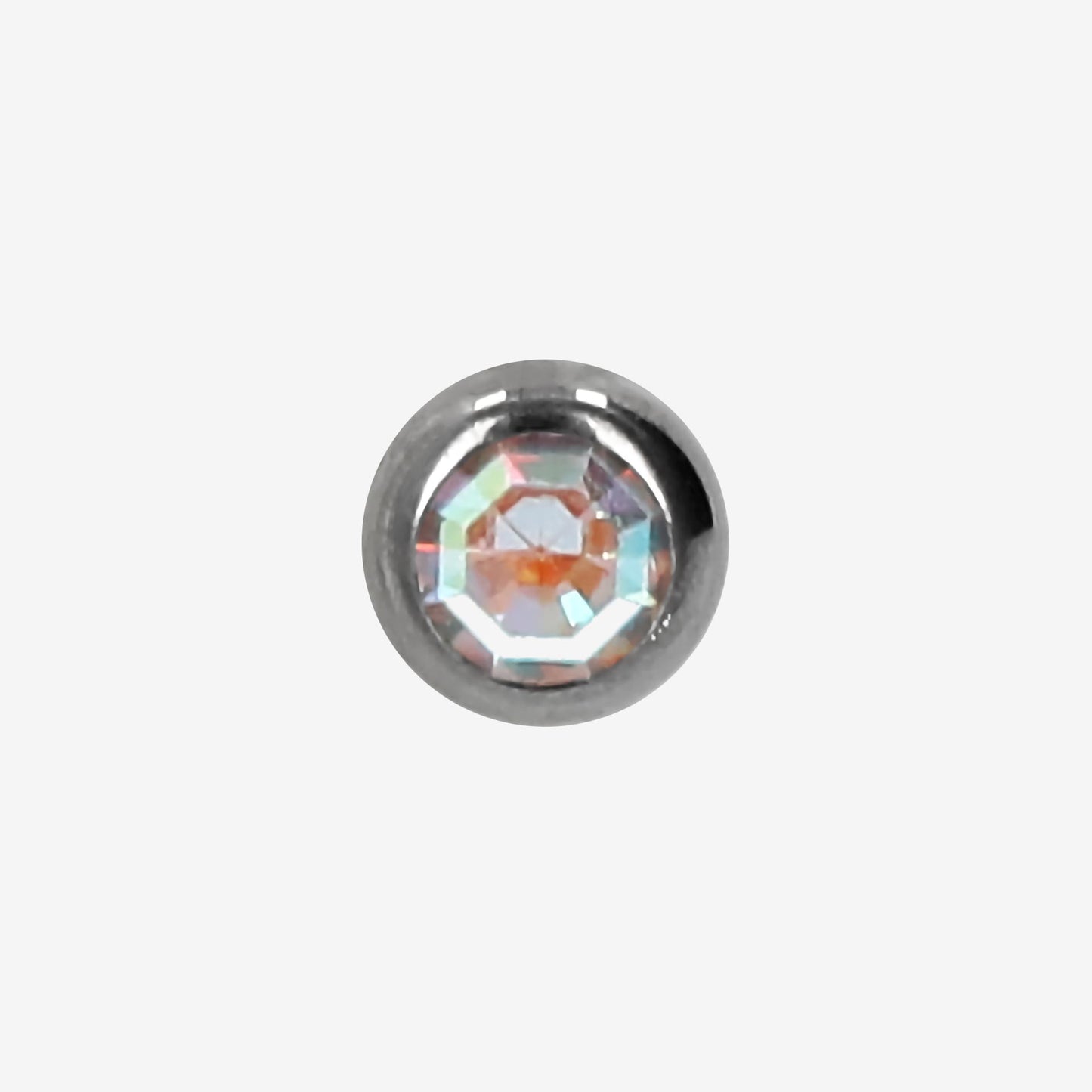 Piranha Ball Polished Titanium with Stone