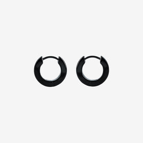 Piranha Square Hoop Huggies Earrings (Paire) Steel Blackline