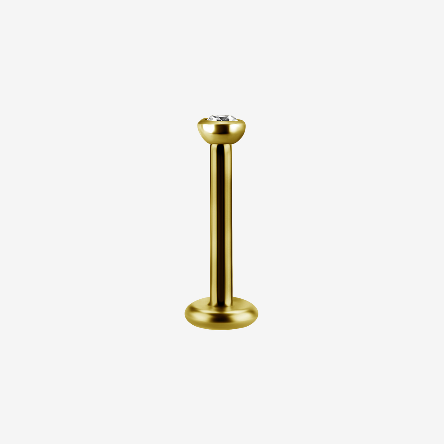 Piranha Labret Crystal White Internal Thread Steel Zirconline