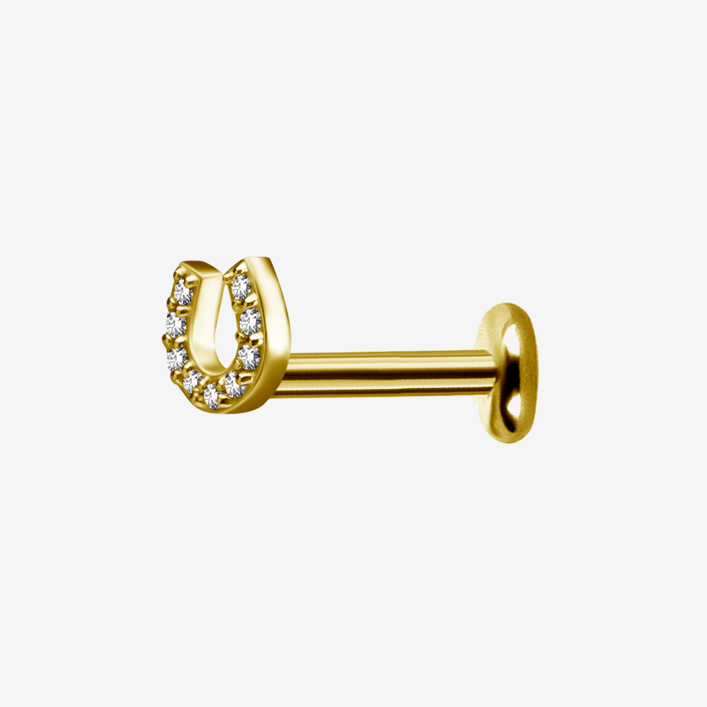 Piranha Labret Horseshoe Jewelled Steel Zirconline