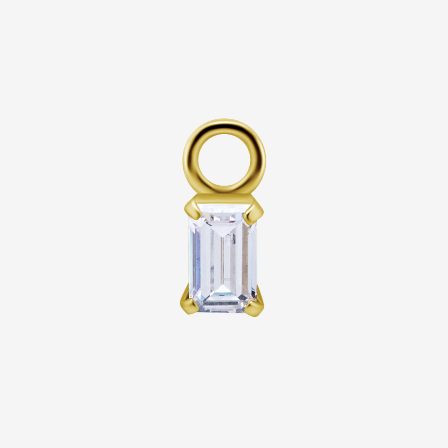 Piranha Ring Charm Big Square Crystal Steel Zirconline