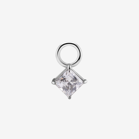 Piranha Ring Charm Square Crystal Steel Basicline