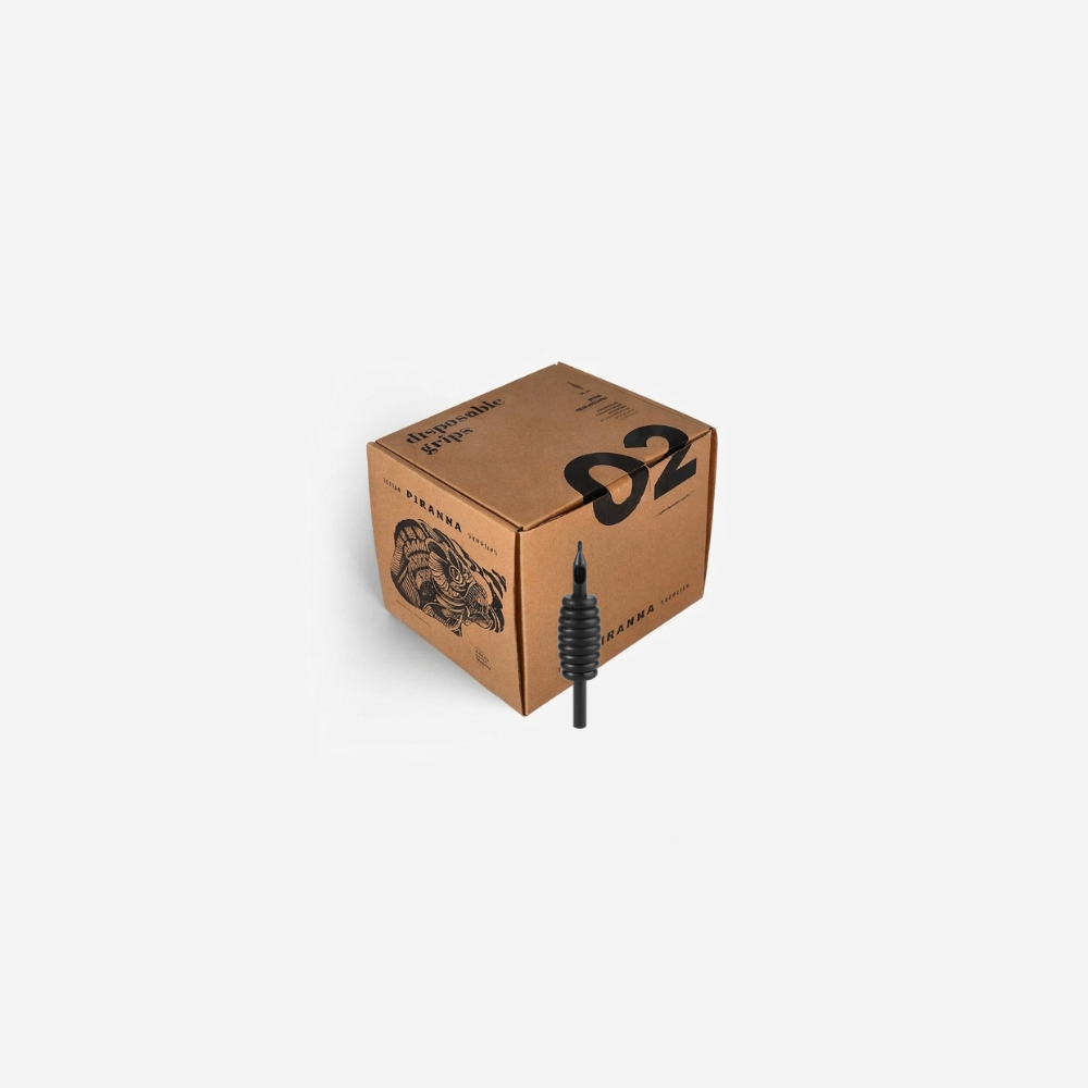Cardboard box with a black handle on a white background