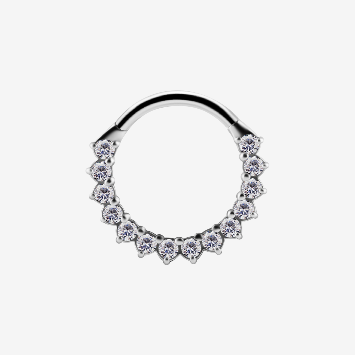 Piranha Septum Clicker Front Crystals Cobalt Chromium