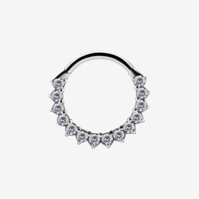 Piranha Septum Clicker Front Crystals Cobalt Chromium