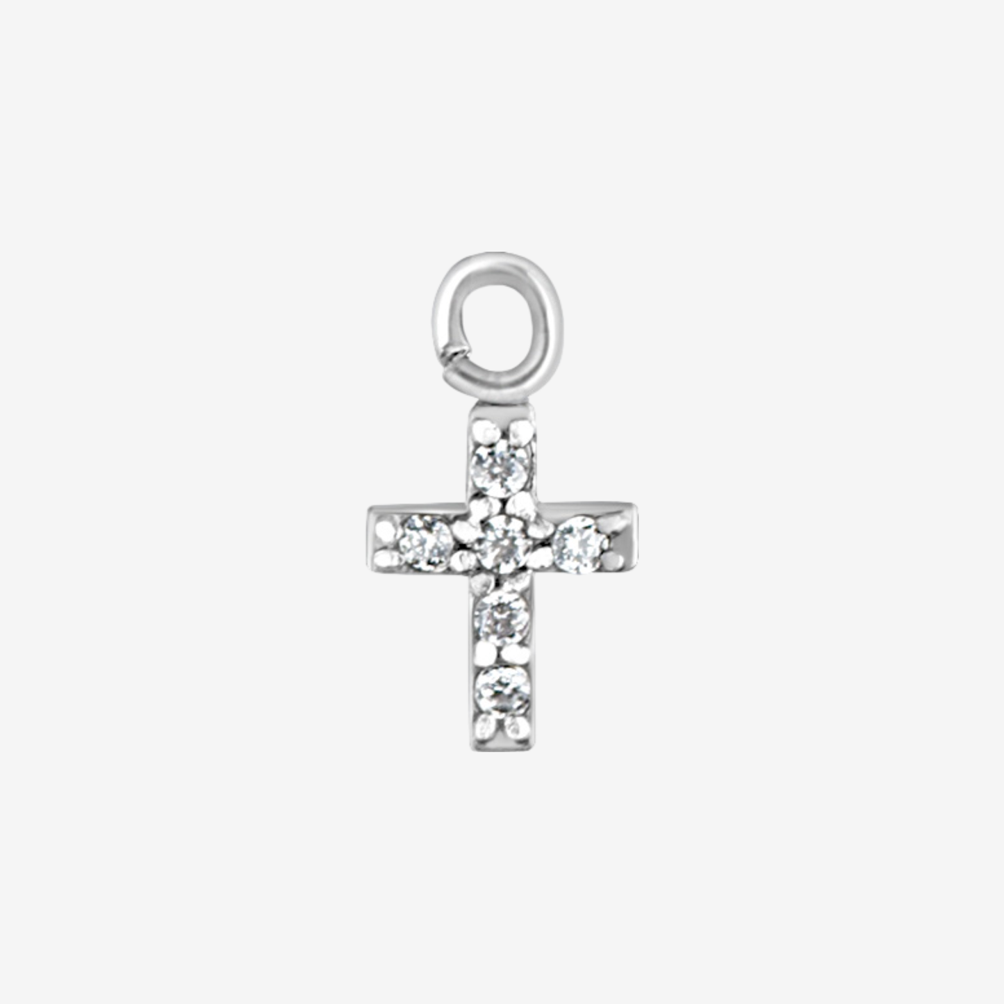 Piranha Ring Charm Cross Jewelled Steel Basicline