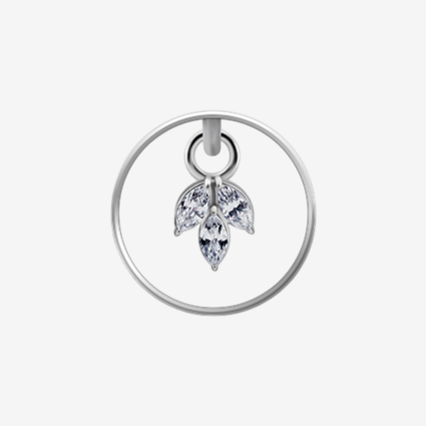 Piranha Ring Charm Platan Crystal Steel Basicline