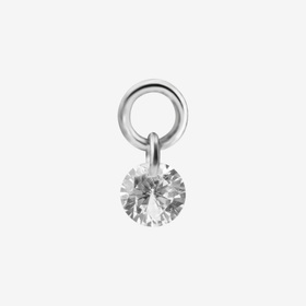 Piranha Ring Charm Round Crystal Steel Basicline