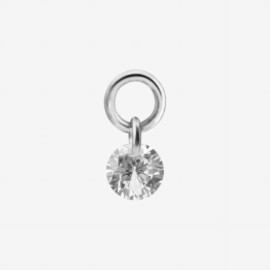 Piranha Ring Charm Round Crystal Steel Basicline