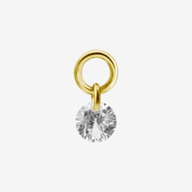 Piranha Ring Charm Round Crystal Steel Zirconline