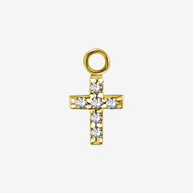 Piranha Ring Charm Cross Jewelled Steel Zirconline
