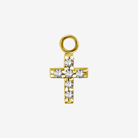 Piranha Ring Charm Cross Jewelled Steel Zirconline