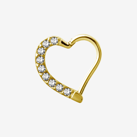 Wildcat Hoop Multi Jewelled Heart Steel Zirconline