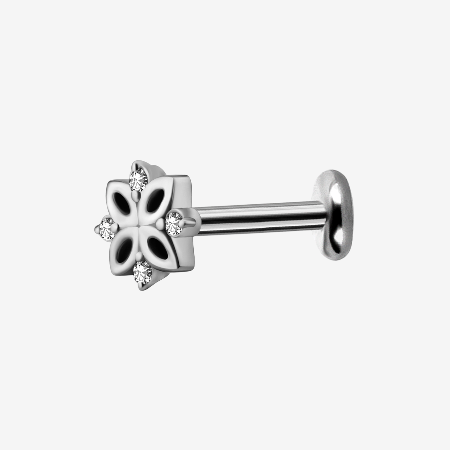 Piranha Labret Floral Bright Steel Basicline