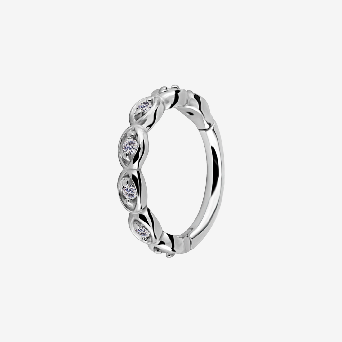 Piranha Argola Ring Crystals Steel Basicline