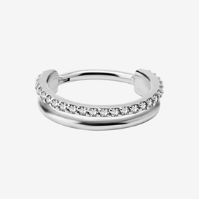 Piranha Hoop Hinged One Side Jewelled Steel Basicline