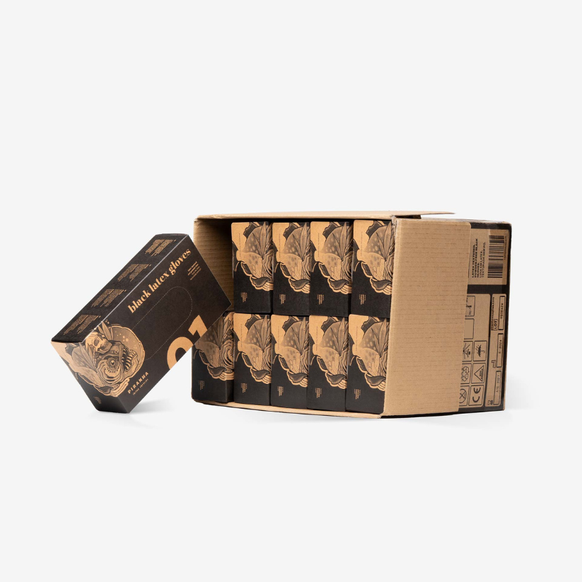 Piranha Latex Disposable Gloves Black